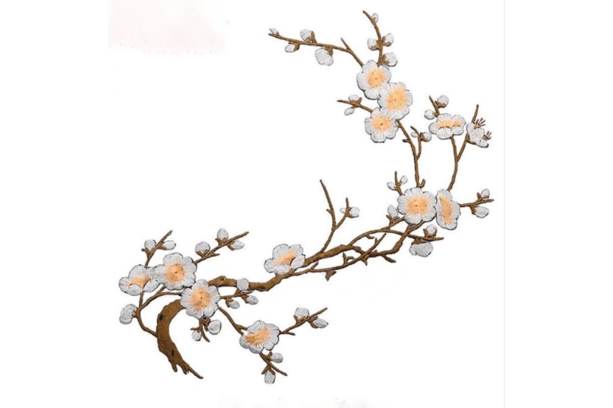 Термоаппликация Цветы ветка сакуры арт.3887-1цв.коричневый уп.20 шт