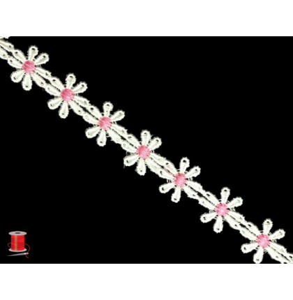 Кружево плетеное шир.2,5 см арт.TJ-10601-2 цв.розовый уп.13,5 м