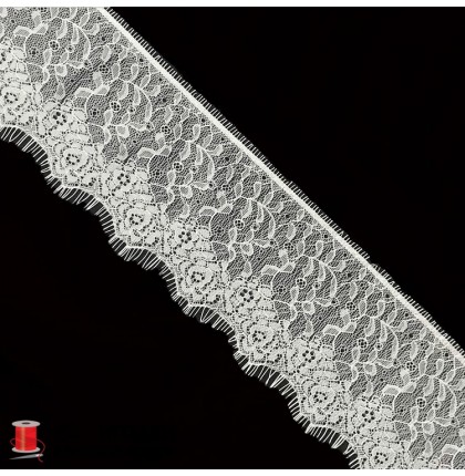 Кружево французское шантильи реснички шир.9,5 см арт.LT73331-1-1 цв.белый уп.30 м
