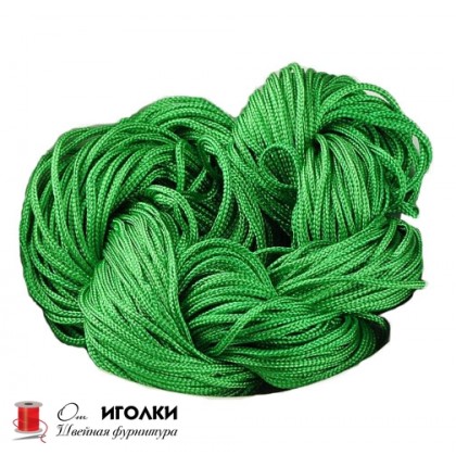Шнур текстильный  цвет  зеленый