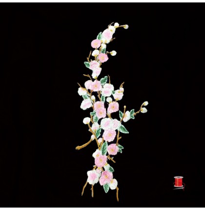 Аппликация термоклеевая цветы арт.3885-7 цв.бело-розовый уп.20 шт