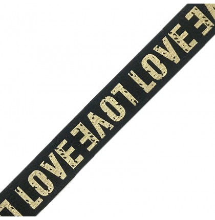 Резинка декоративная LOVE шир.3 см (30 мм) арт.9776 цв.комбинированный уп.40 м